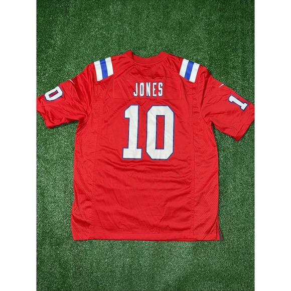 New England Patriots Mac Jones #10 Men's XL Nike NFL Football Jersey Red - Picture 6 of 6